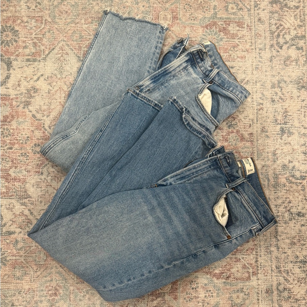 Bundle of 2 Abercrombie & Fitch Curve Love Ankle Straight Leg Jeans